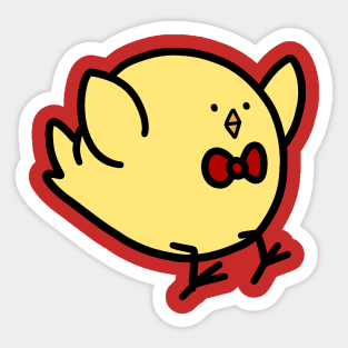 Fat Bow Tie Bird Sticker